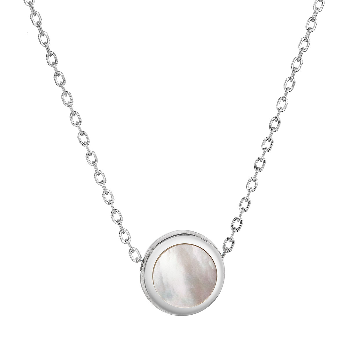 Evolution Group Stříbrný náhrdelník kulatý s perletí 12067.1