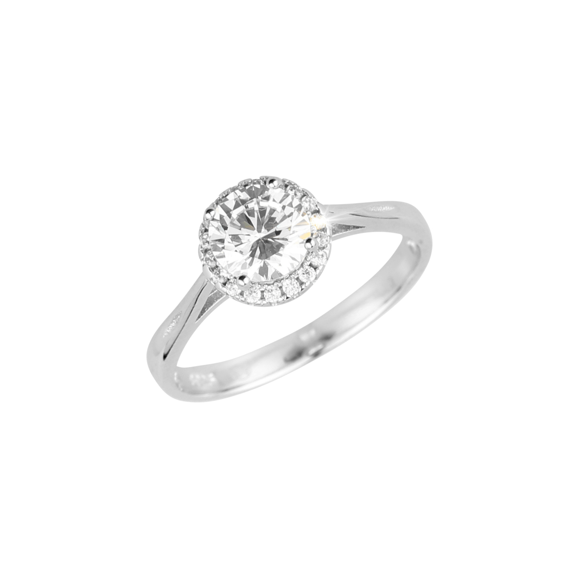 Evolution Group Stříbrný prsten luxusní se zirkony bílý 15008.1 crystal