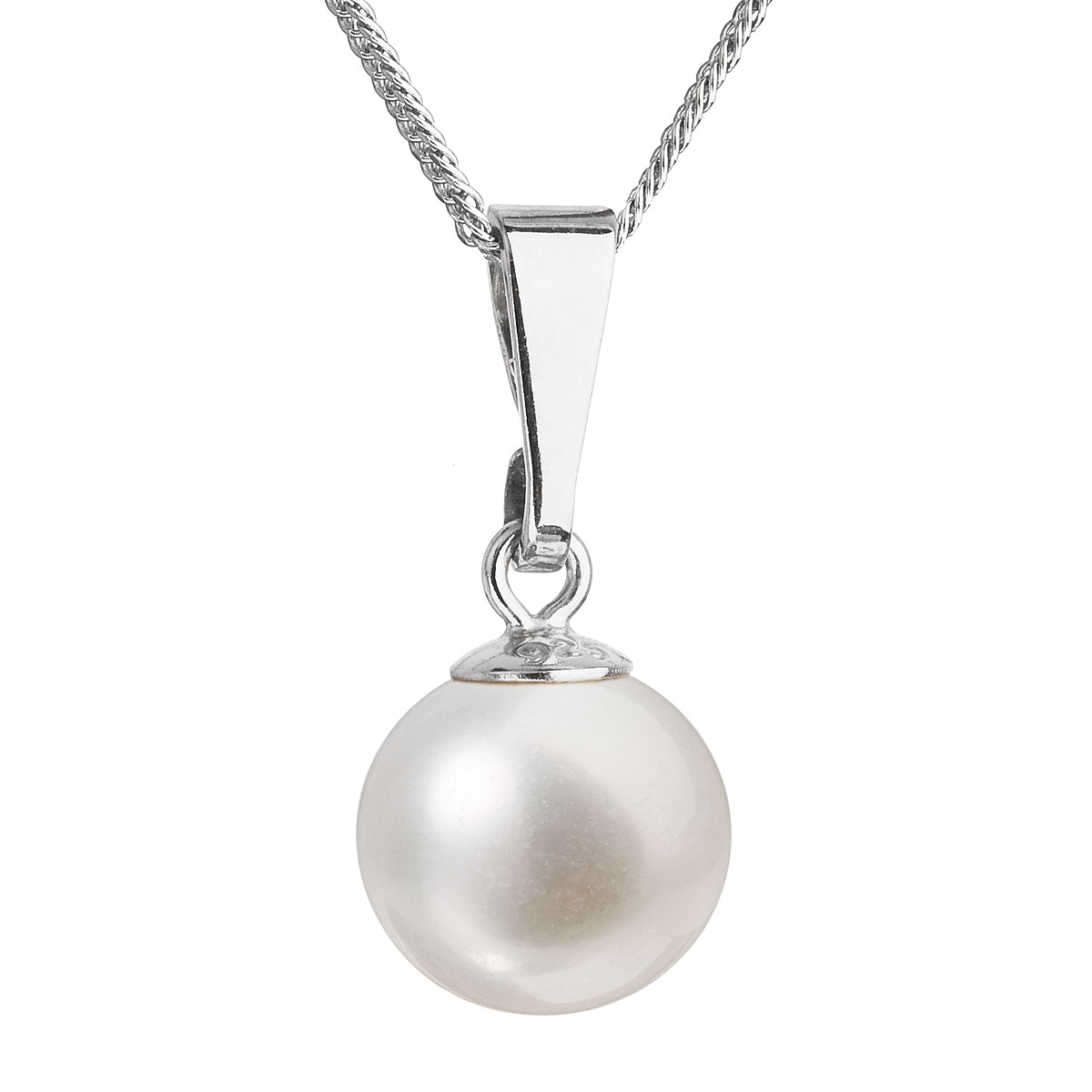 Evolution Group Perlový náhrdelník s řetízkem z pravých říčních perel bílý 22008.1