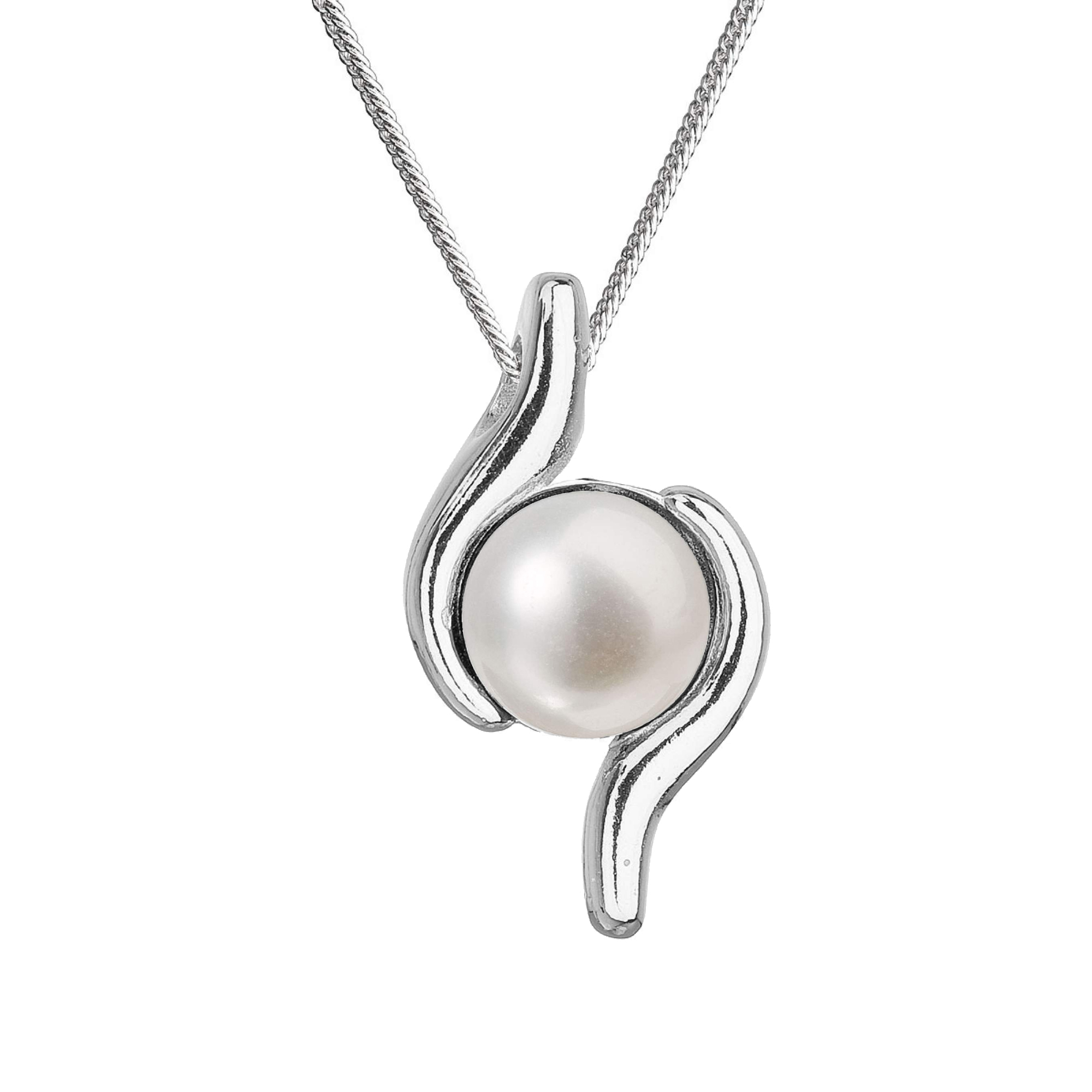 Evolution Group Stříbrný náhrdelník s pravou říční perlou 22038.1 bílý