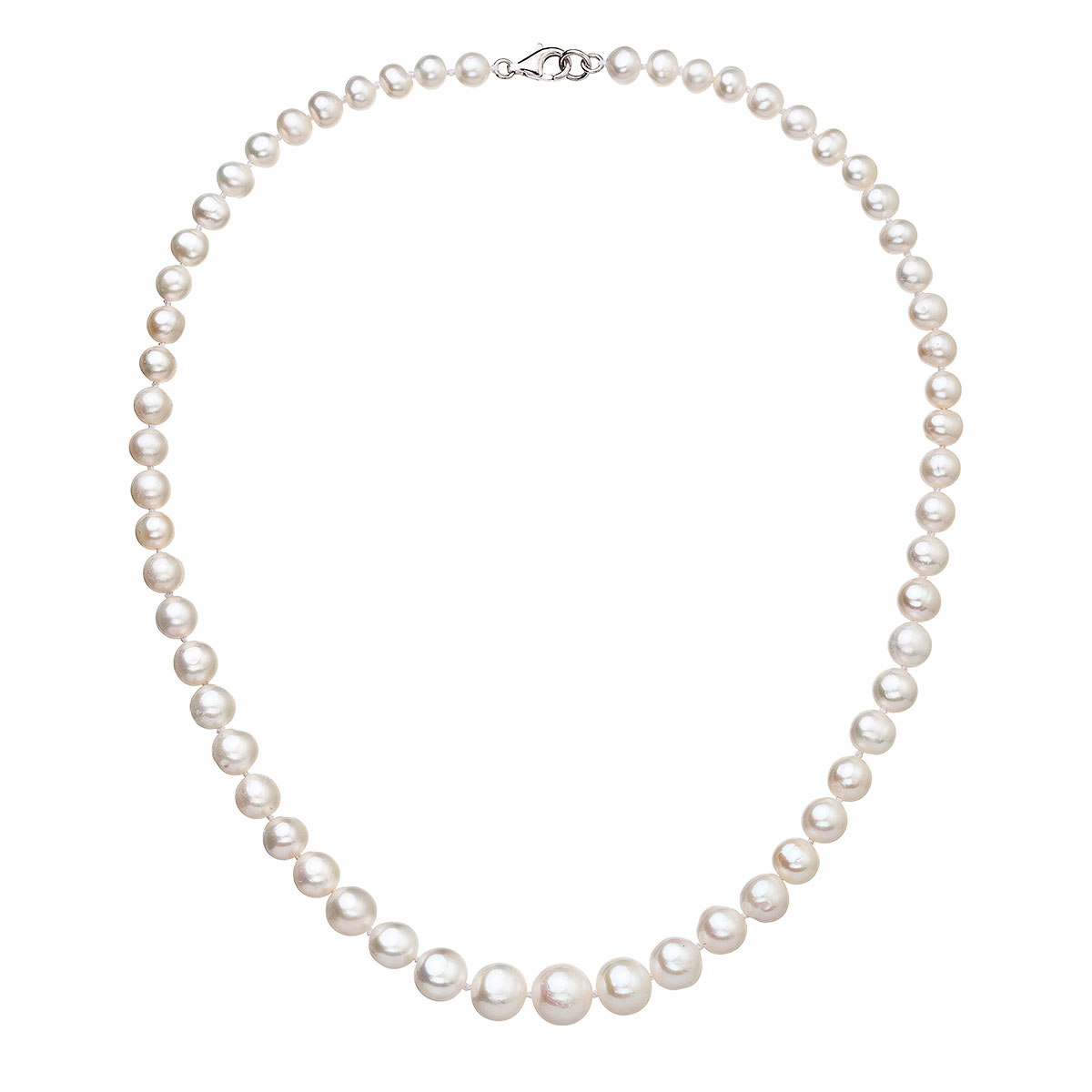 Evolution Group Perlový náhrdelník z odstupňovaných pravých říčních perel bílý 22040.1