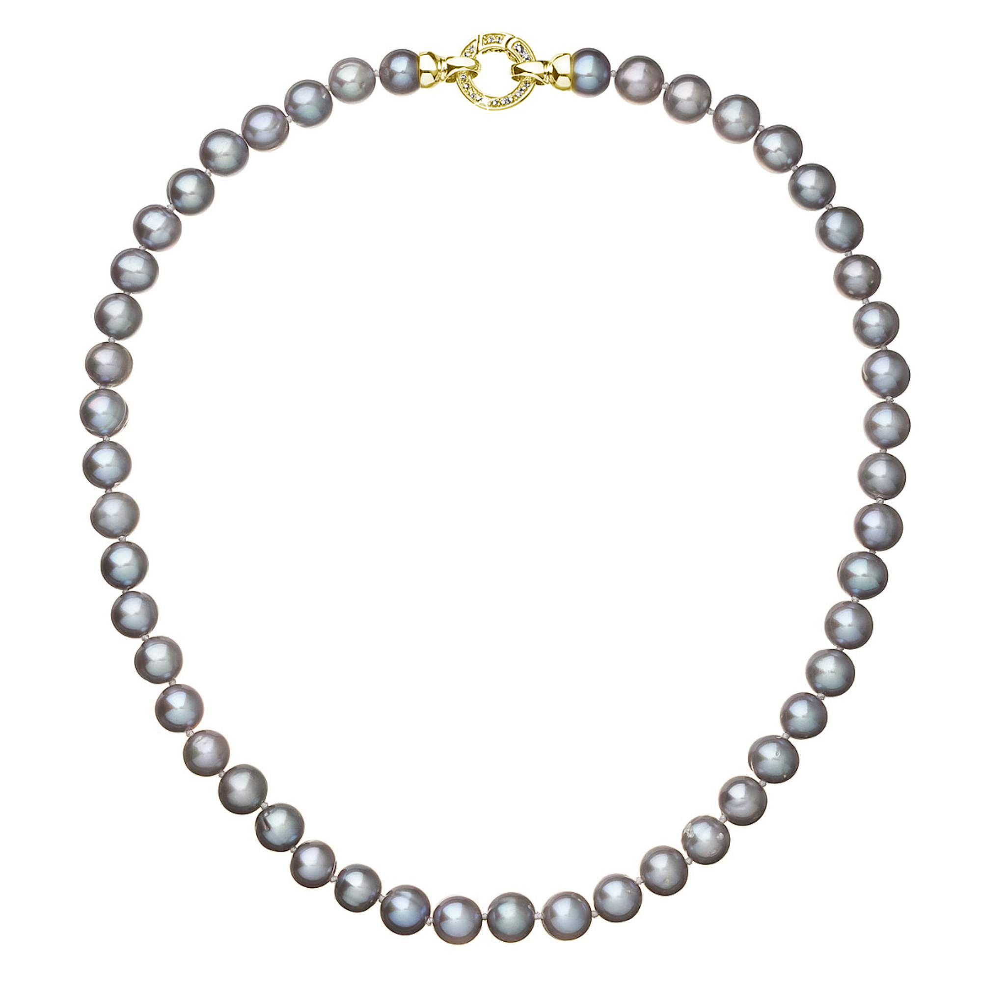 Evolution Group Perlový náhrdelník z pravých říčních perel šedý 22028.3 grey