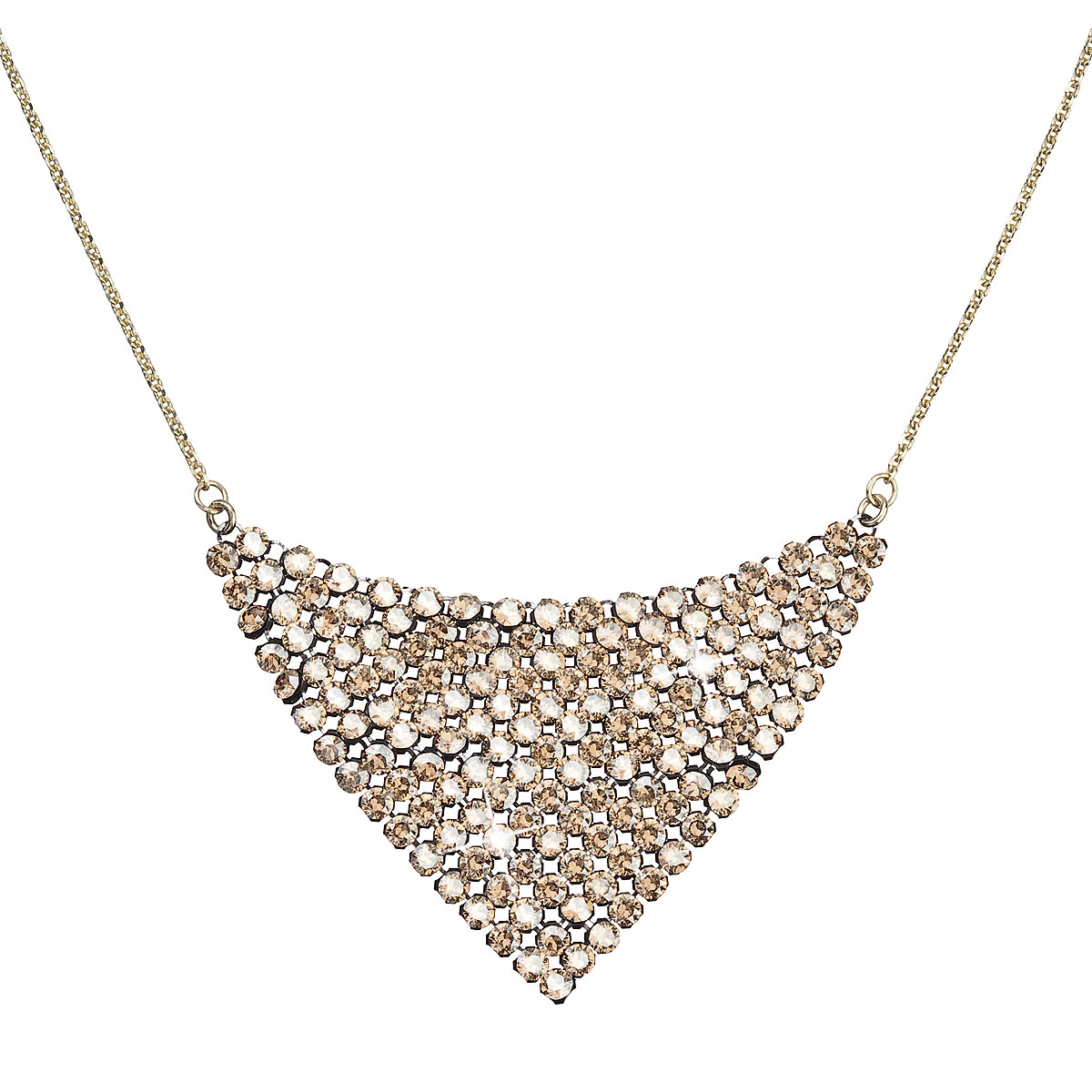 Evolution Group Stříbrný náhrdelník s krystaly Swarovski zlatý 32019.5