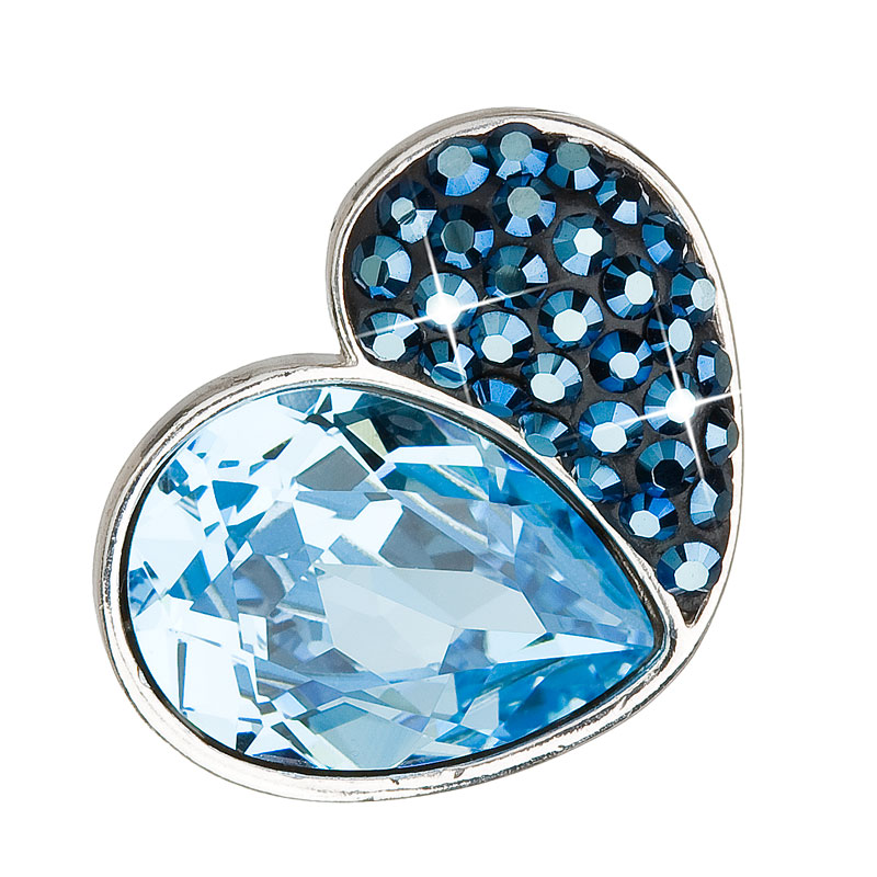 Evolution Group Stříbrný přívěsek s krystaly modré srdce 34161.3
