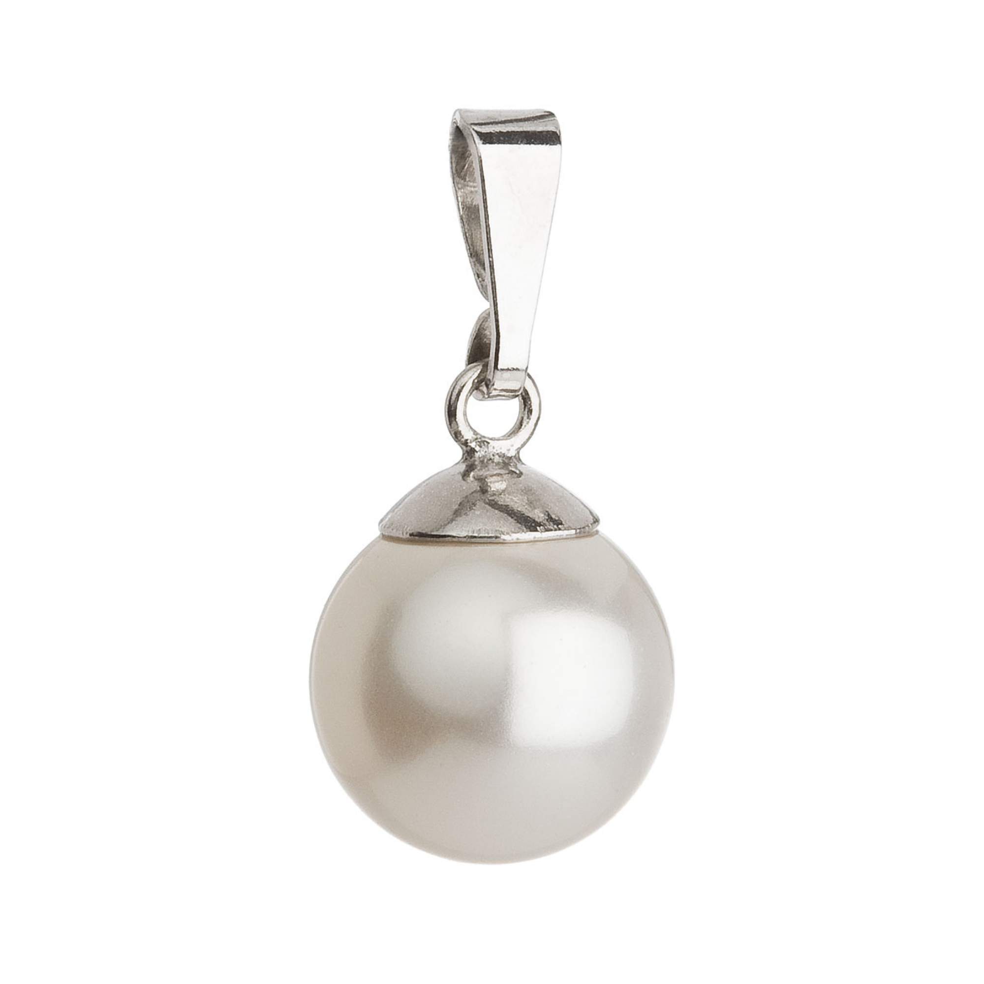 Evolution Group Stříbrný přívěsek s bílou kulatou Preciosa perlou 34150.1