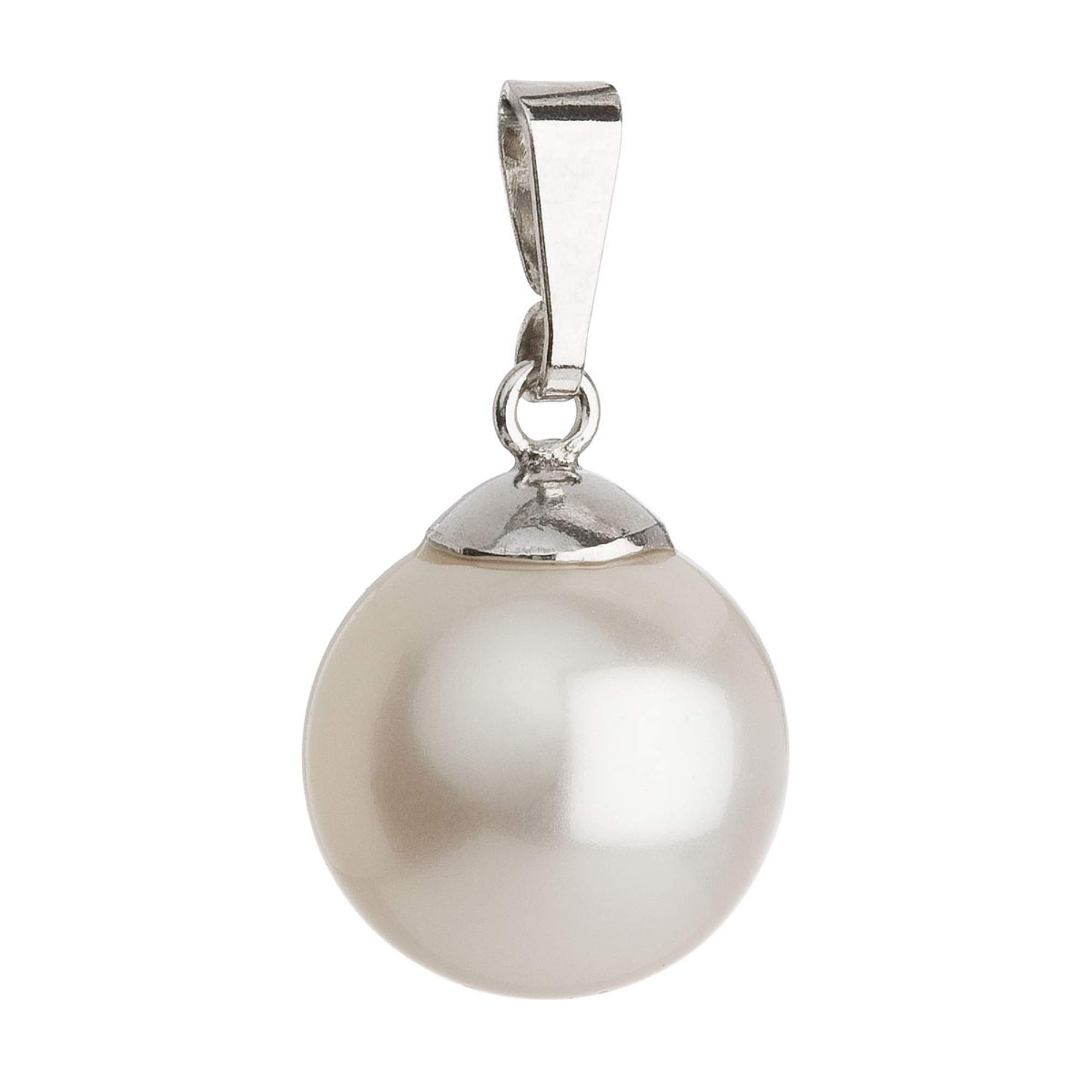 Evolution Group Stříbrný přívěsek s bílou kulatou Preciosa perlou 34151.1