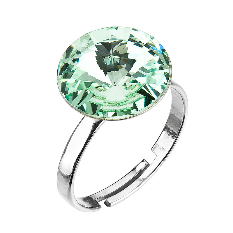 Evolution Group Stříbrný prsten s krystaly zelený 35018.3 chrysolite