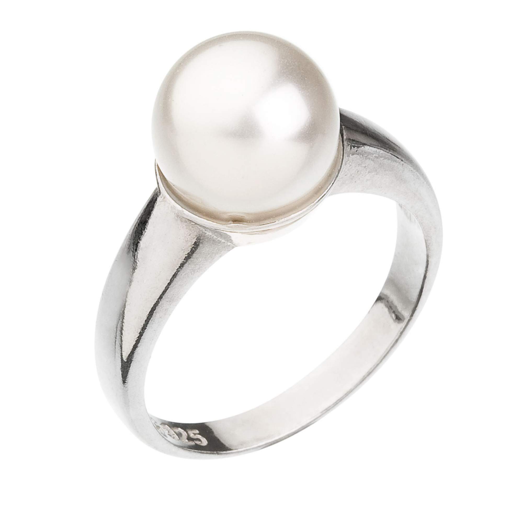 Evolution Group Stříbrný prsten s Preciosa perlou bílý 35022.1