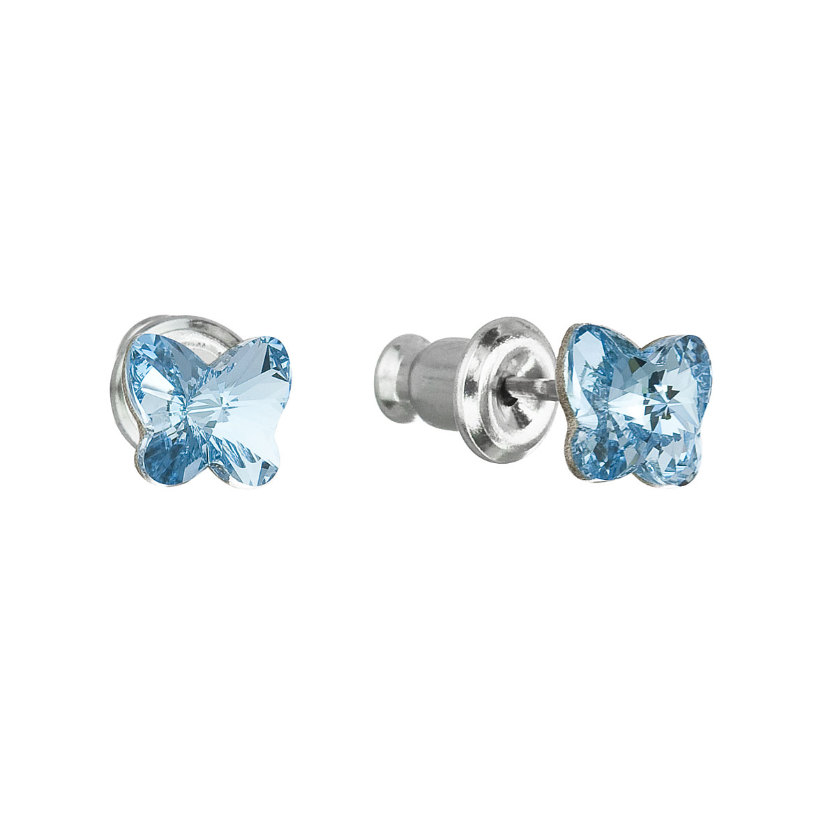 Evolution Group Náušnice se Swarovski krystaly modrý motýl 51049.3 aqua