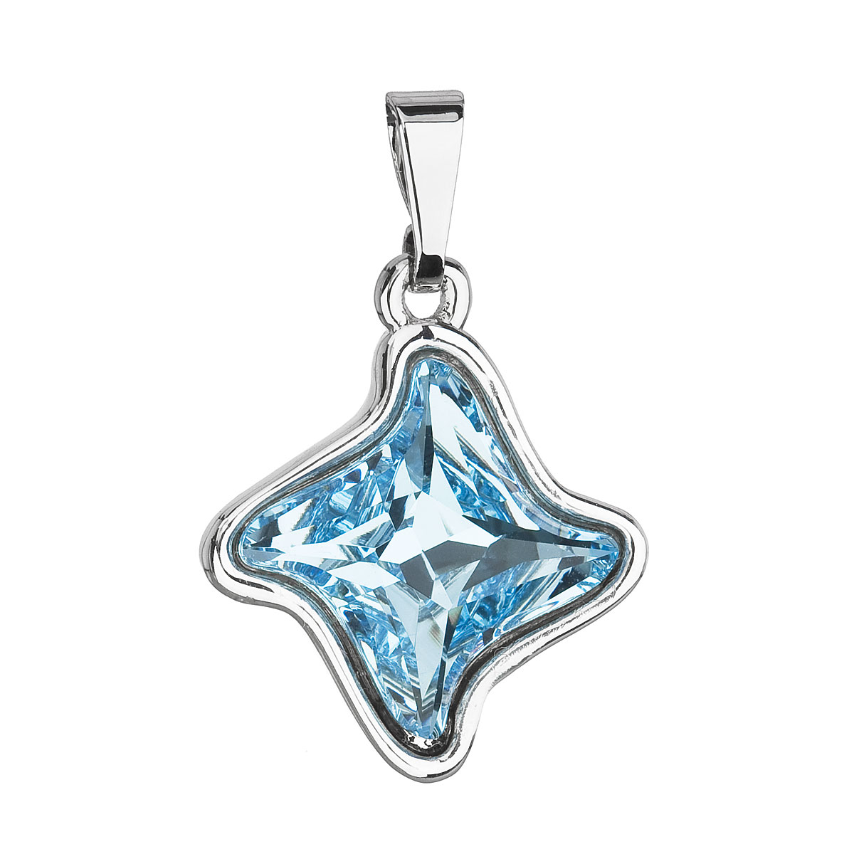 Evolution Group Přívěsek bižuterie se Swarovski krystaly modrá hvězdička 54034.3 aqua