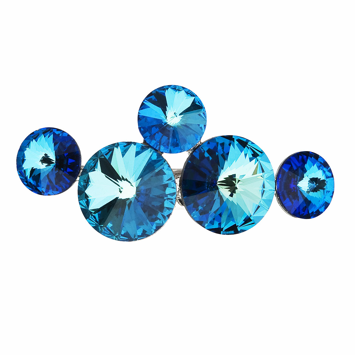 Brož bižuterie se Swarovski krystaly modrá kulatá 58001.5