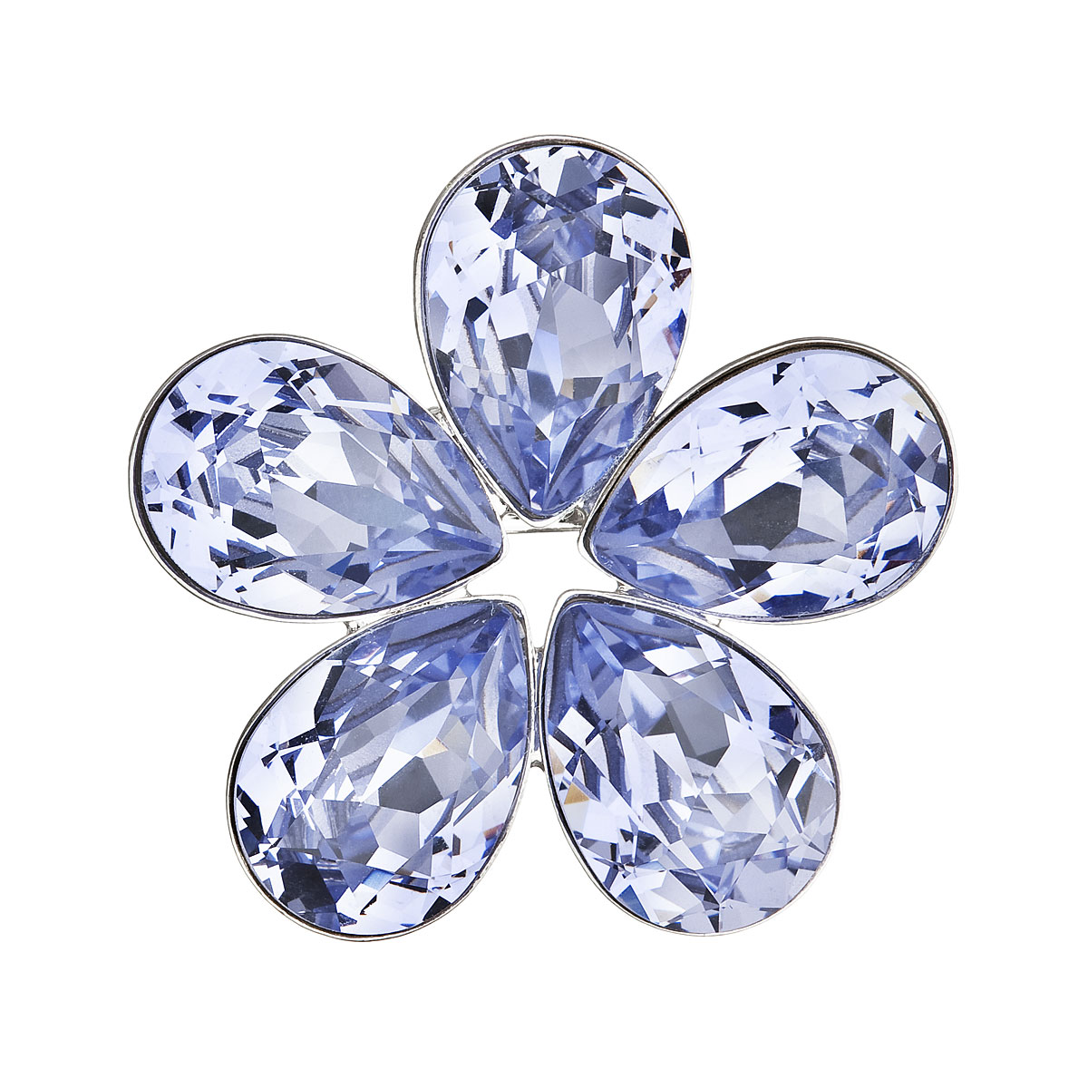 Brož bižuterie se Swarovski krystaly modrá kytička 58003.3 lavender