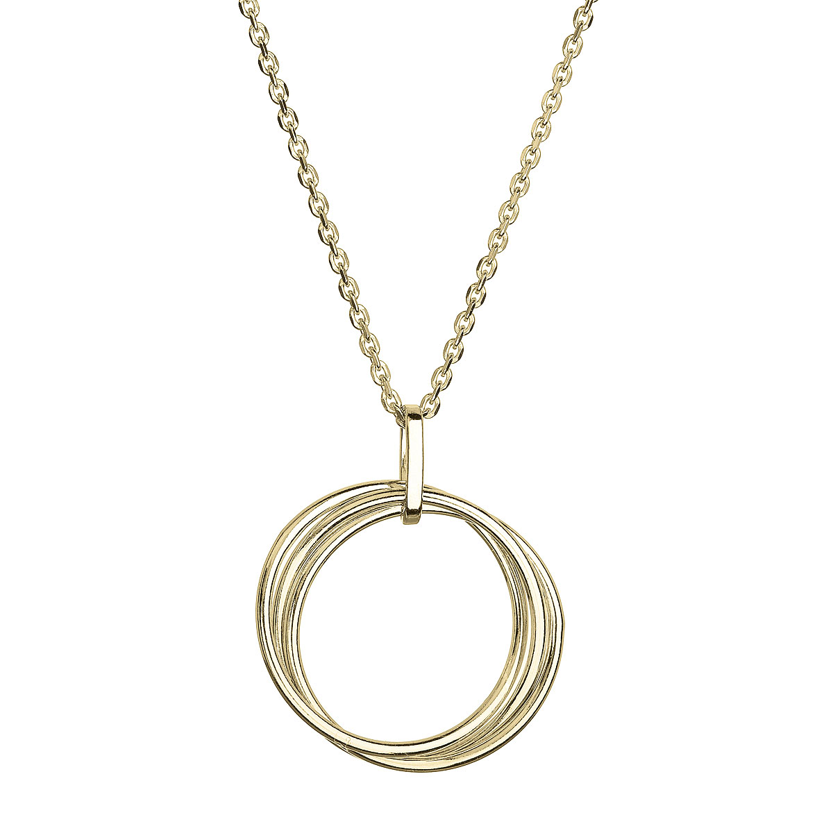 Evolution Group Pozlacený náhrdelník tři kroužky 62001