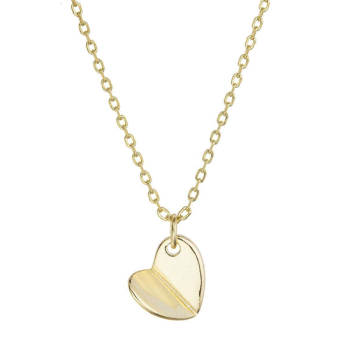 Evolution Group Pozlacený stříbrný náhrdelník srdce 62013