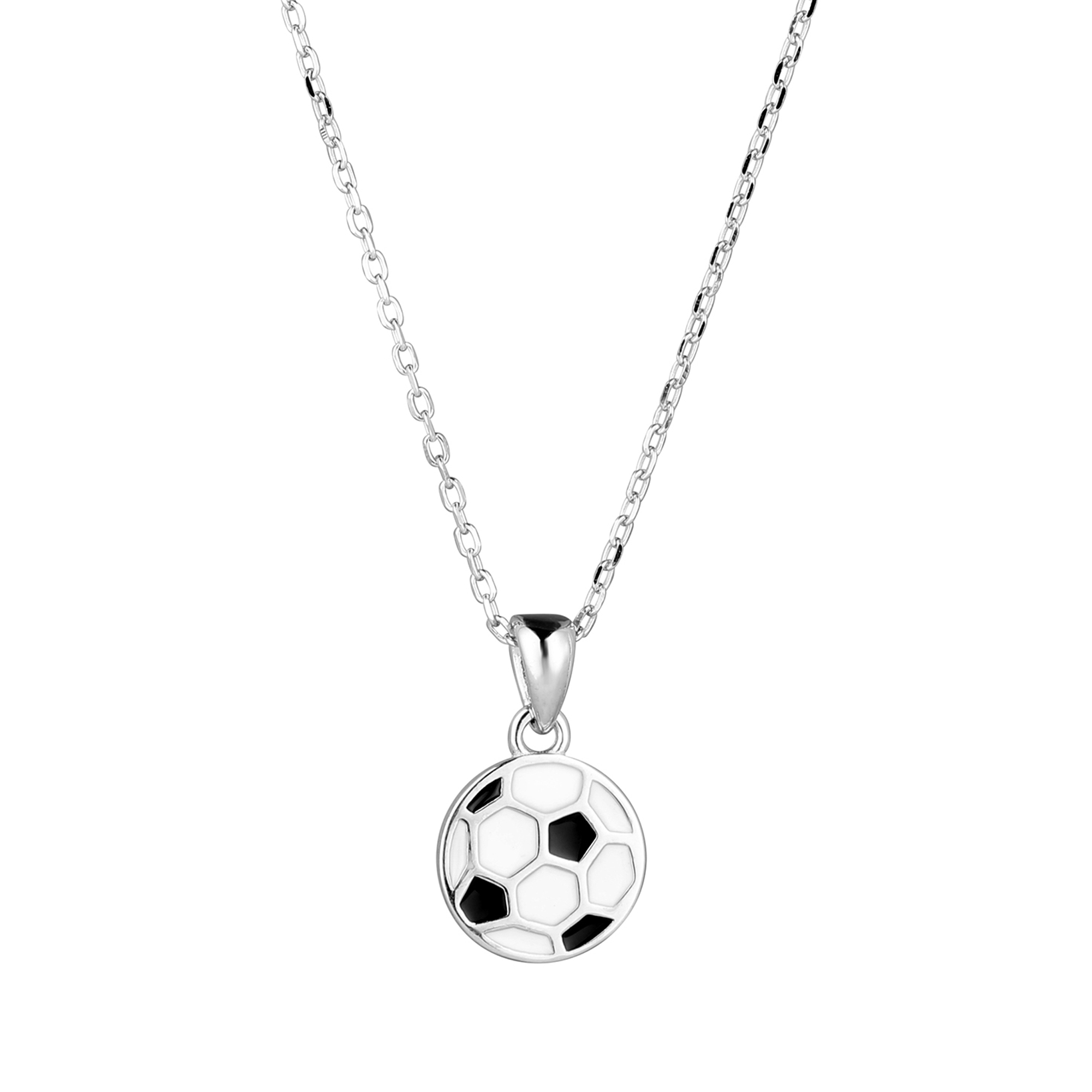 Evolution Group Stříbrný náhrdelník s přívěskem fotbalový míč 62034