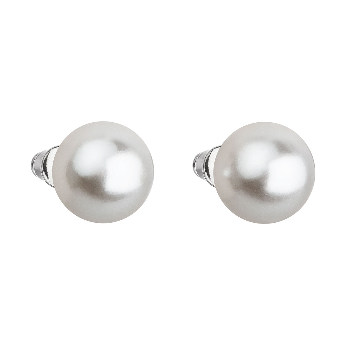 Evolution Group Náušnice bižuterie s perlou bílé kulaté 71069.1