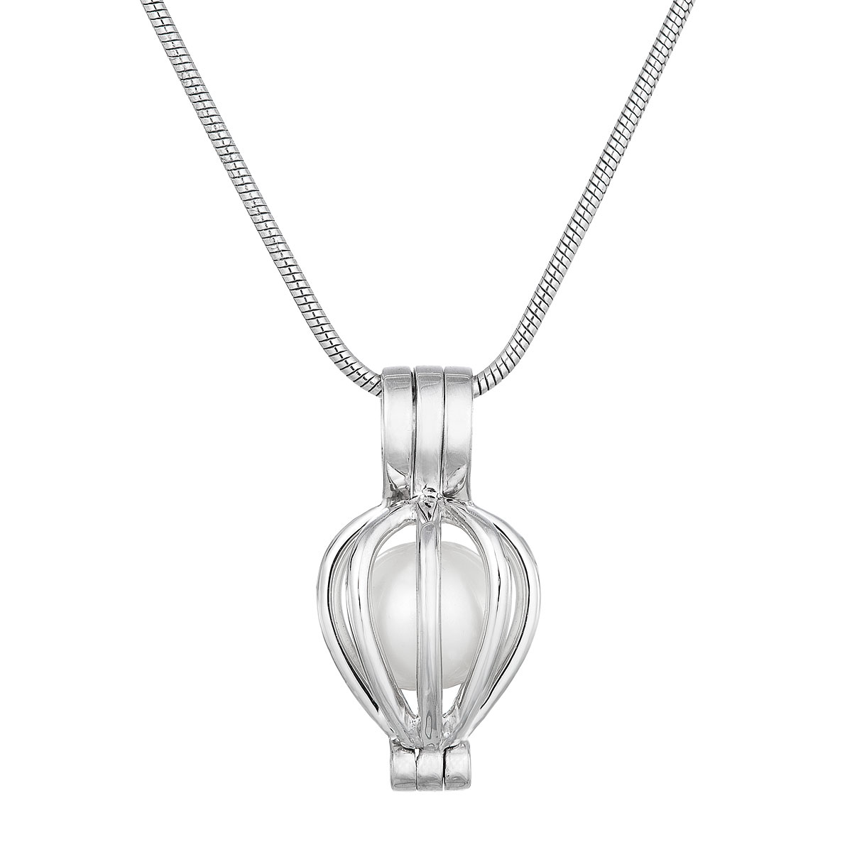 Evolution Group Stříbrný náhrdelník s bílou perlou 72056.1