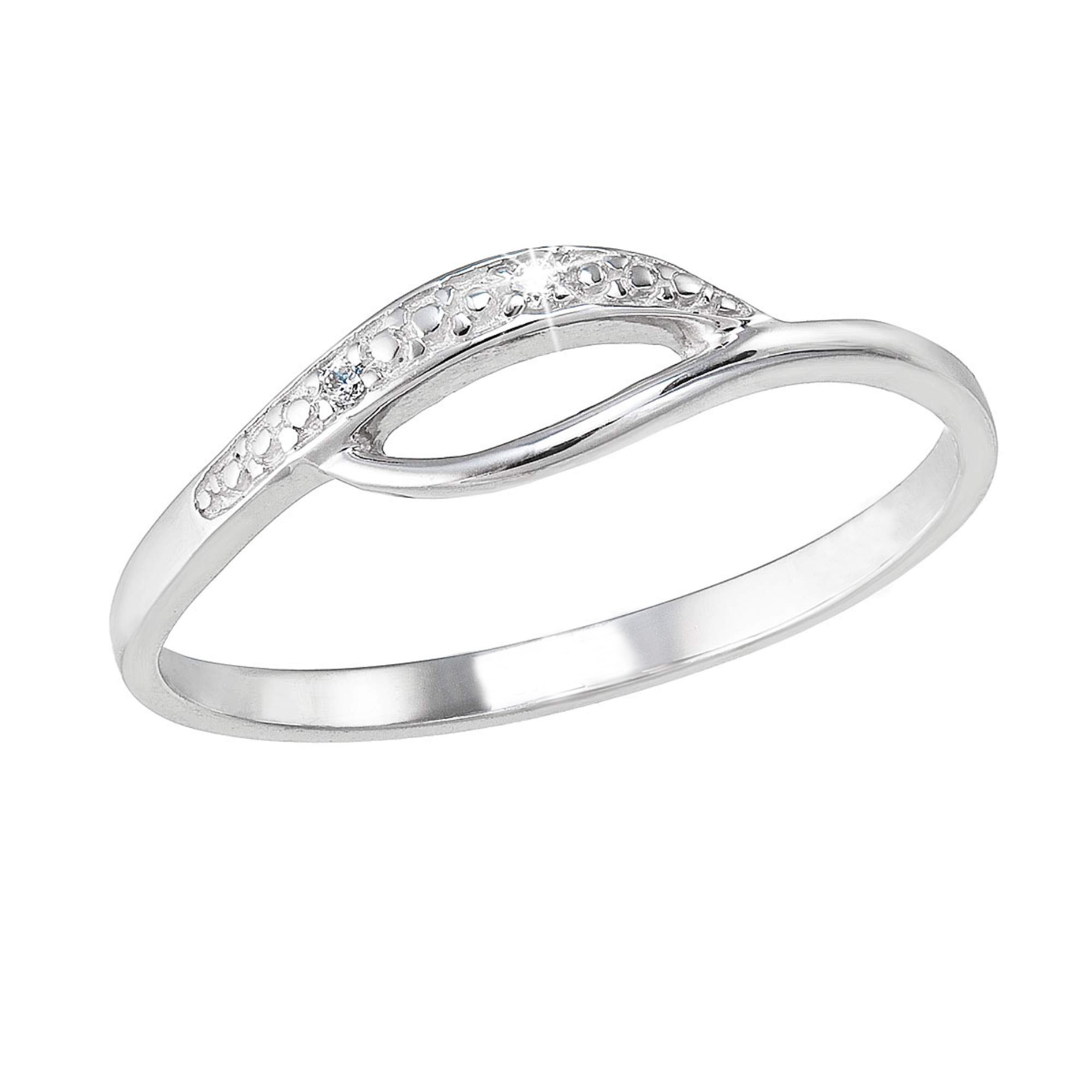 Evolution Group Stříbrný prsten se zirkony bílý 885003.1