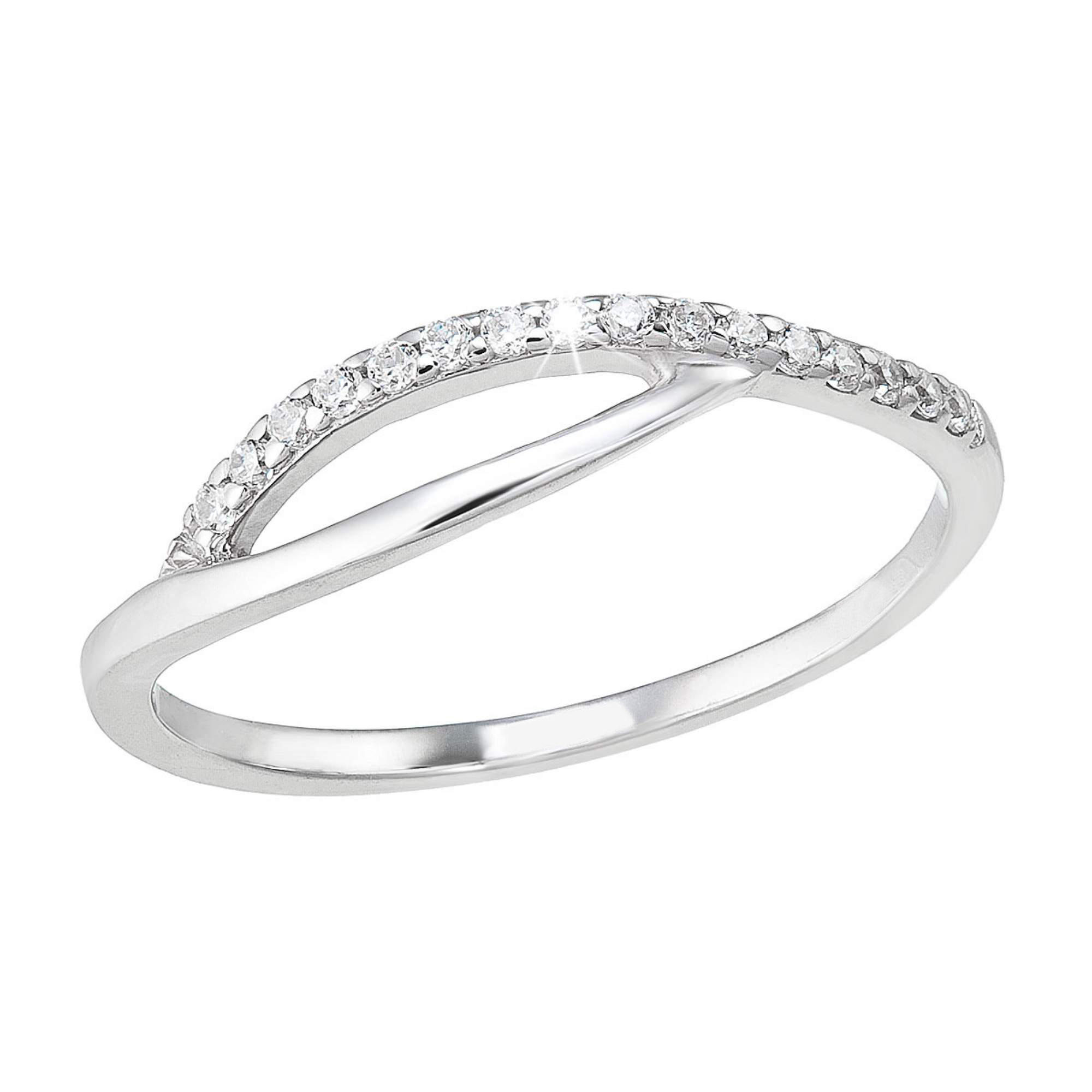 Evolution Group Stříbrný prsten se zirkony bílý 885022.1