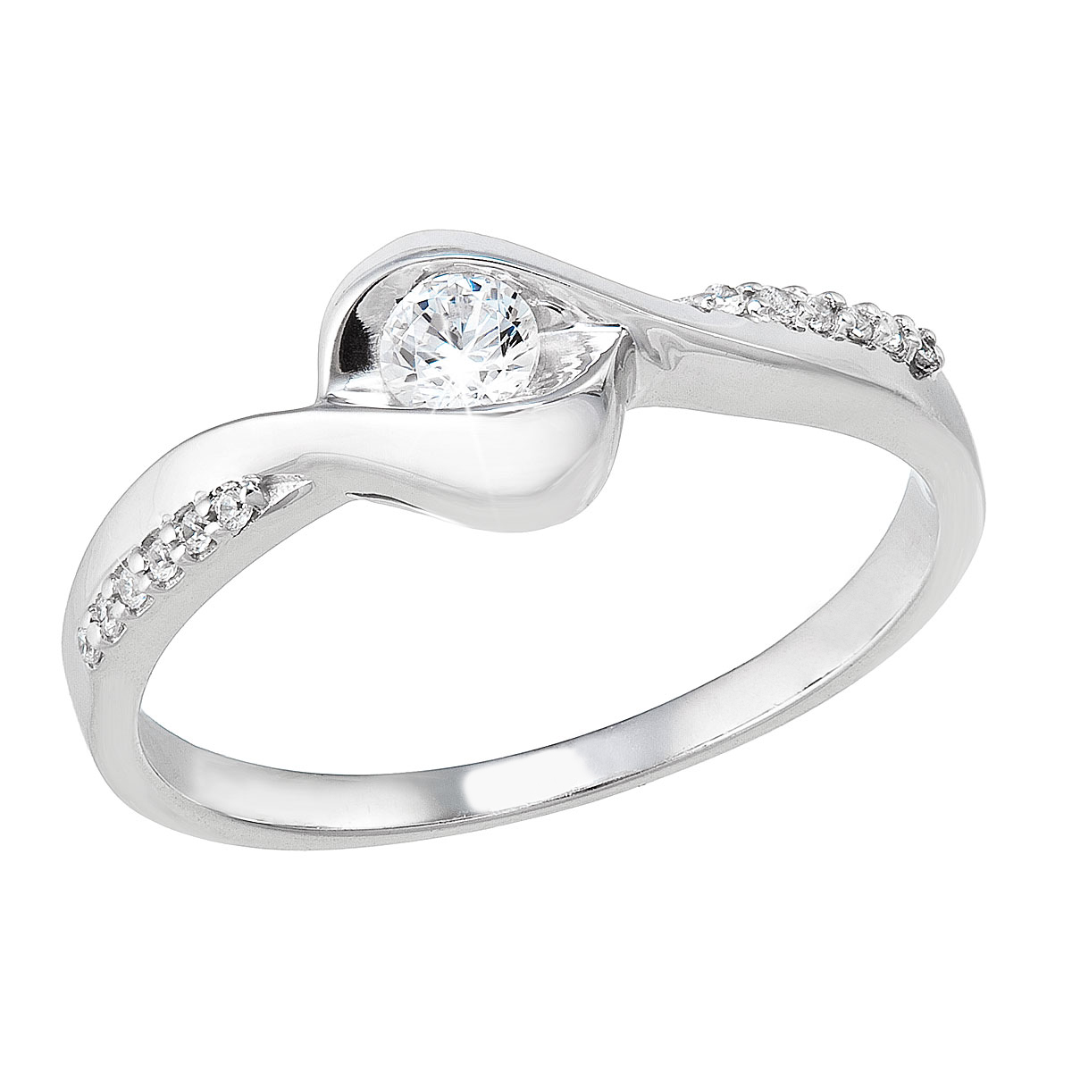 Evolution Group Stříbrný prsten se zirkony bílý 885030.1