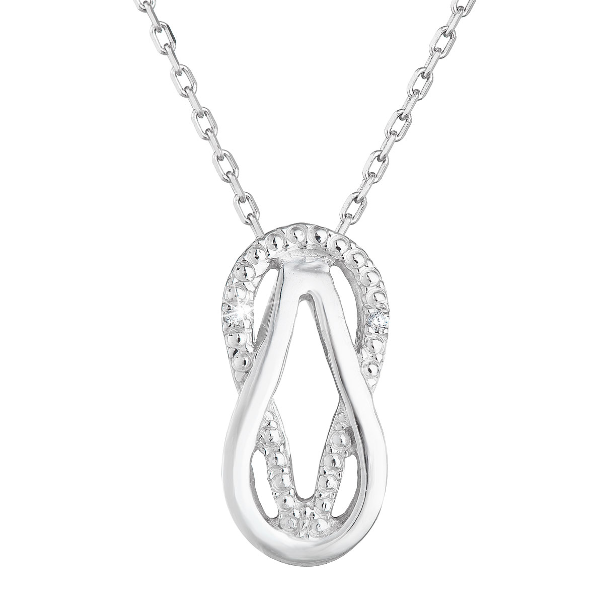 Evolution Group Stříbrný náhrdelník se zirkony bílý 882001.1