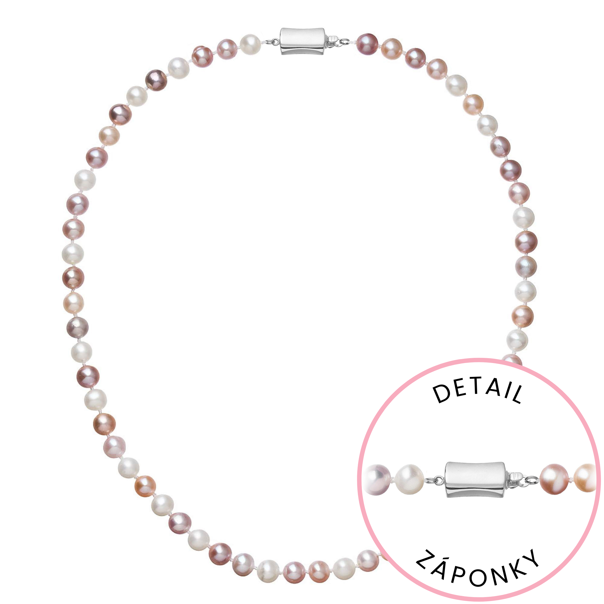 Evolution Group Perlový náhrdelník z říčních perel se zapínáním z bílého 14 karátového zlata 822004.3/9267B multi