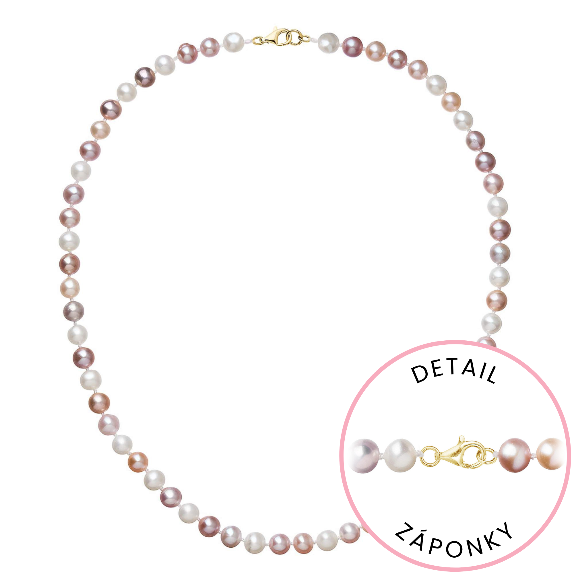 Evolution Group Perlový náhrdelník z říčních perel se zapínáním ze 14 karátového zlata 922004.3/9260 multi