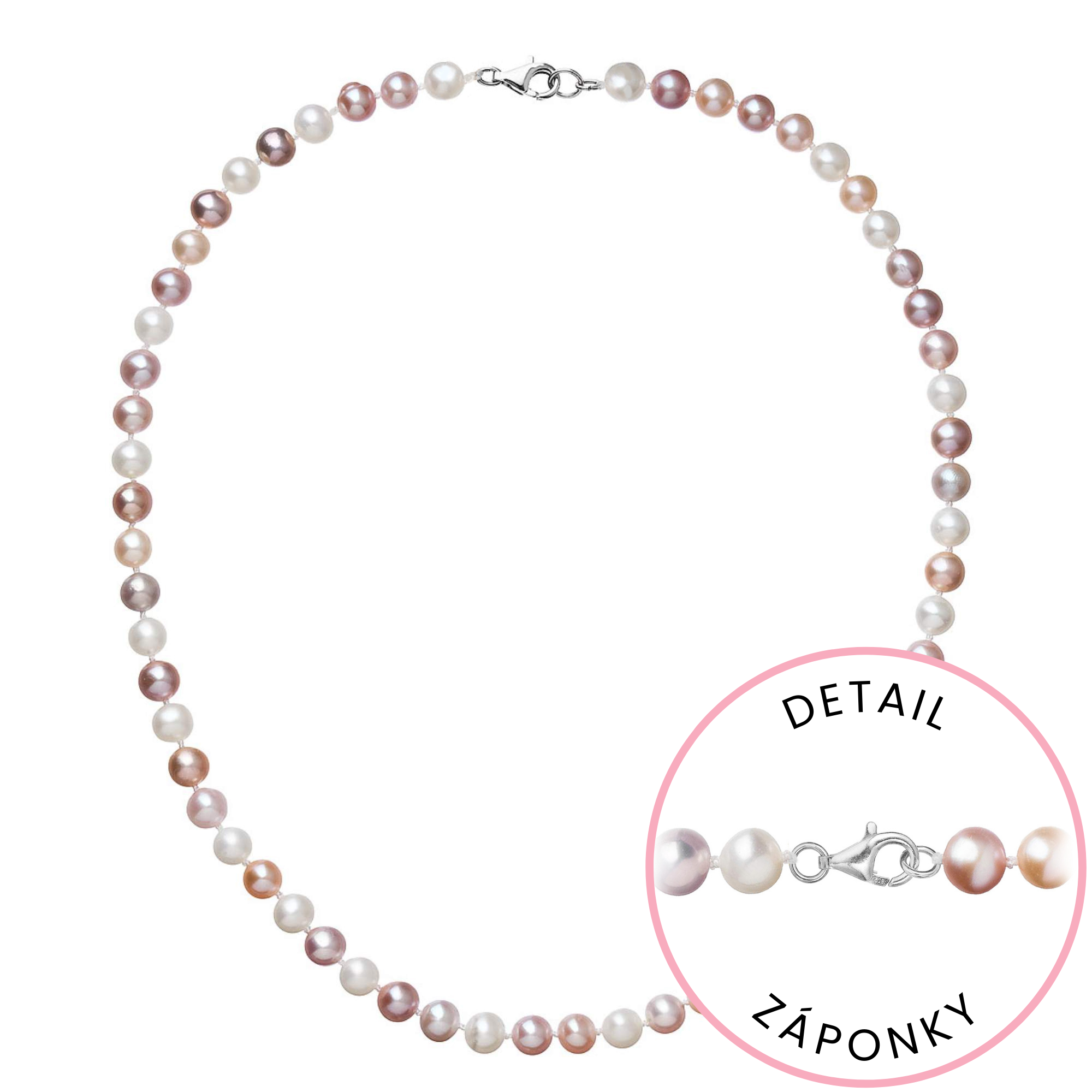 Evolution Group Perlový náhrdelník z říčních perel se zapínáním z bílého 14 karátového zlata 822004.3/9260B multi