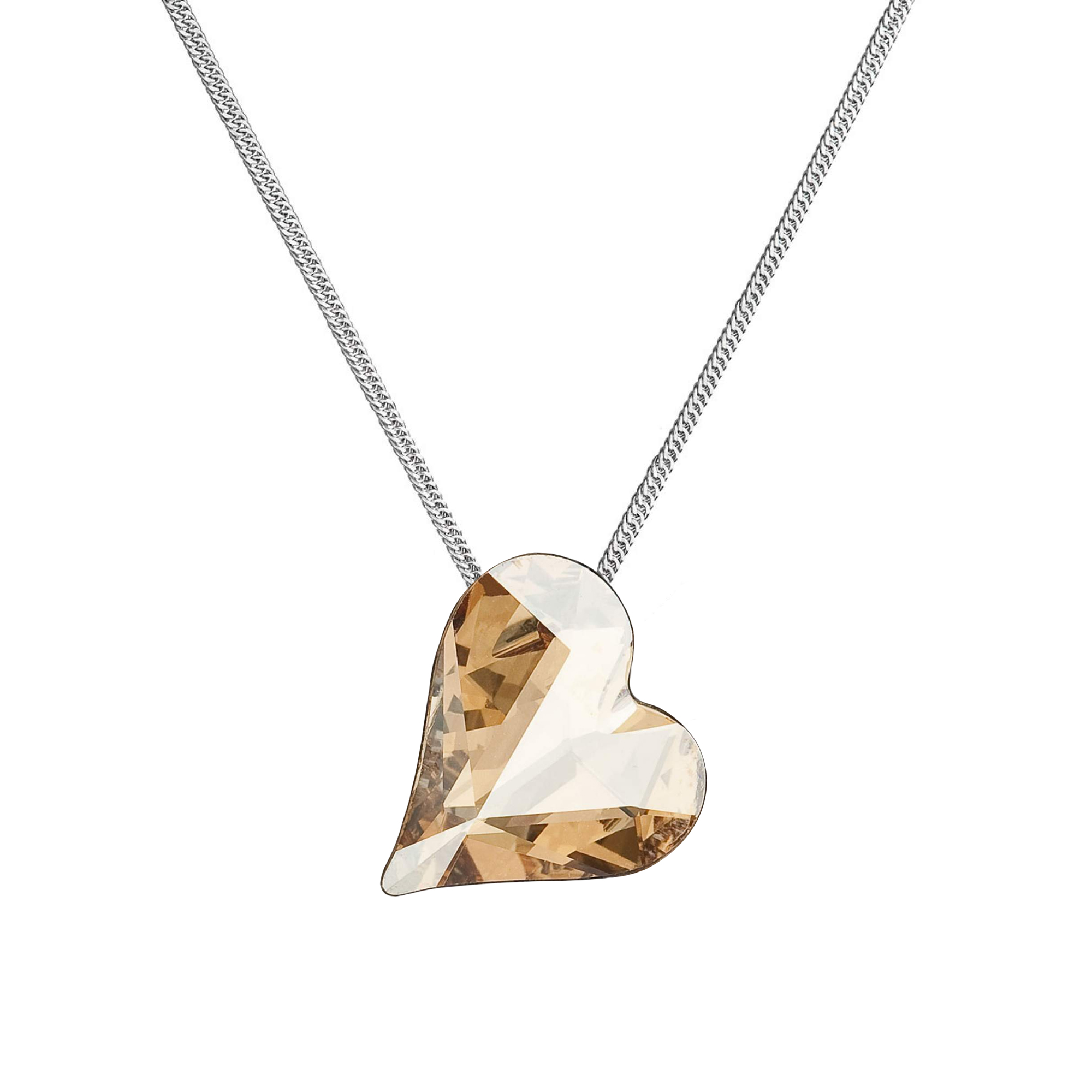 Evolution Group Stříbrný náhrdelník krystal srdce zlaté 72071.5 gold shadow